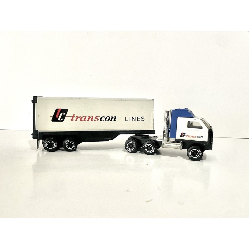 Vintage Tonka Mini Trans Con Lines Tractor Trailer Semi In Great Condition 10.5"